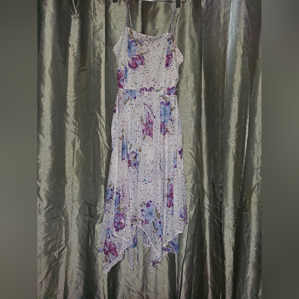 Vintage Floral Asymmetrical Hem Dress